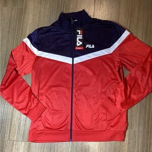 Fila Men’s Rosner Track Jacket Navy & Red‎ | Size L NWT | Retro Athletic Style